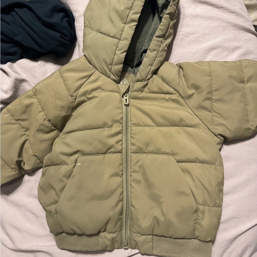 Zara Army Green boys Puffer Jacket